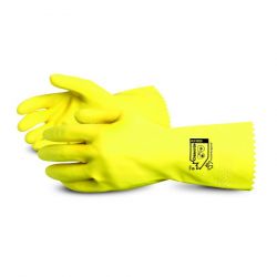 SUPERIOR GLOVE LF3020-10, GLOVE-LATEX YELLOW 12" - FLOCK LINED SIZE 10 LF3020-10