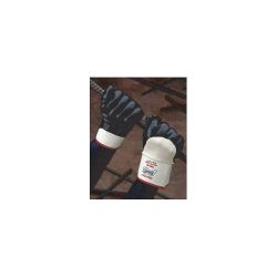 SHOWA 7166R10, GLOVE FULLY COATED NITRILE - ROUGH, SIZE 10 W/SAFETY CUFF 7166R10