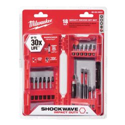 MILWAUKEE 48-32-4403, DRIVER BIT SET-SHOCKWAVE 18PC - IMPACT DUTY W/STORAGE CASE 48-32-4403