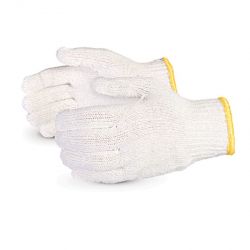 SUPERIOR GLOVE SBQ-LGE, GLOVE-COTTON/POLY BLEACH WH - LARGE SBQ-LGE