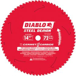 FREUD DIABLO D1472CF, BLADE-CIRCULAR 14"X72T CERMET - METAL CUTTING FERROUS 1800RPM D1472CF