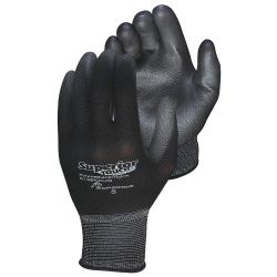 SUPERIOR GLOVE S13BKPUQ10, GLOVE-NYLON SEAMLESS KNIT SZ10 - BLK ECONOMY POLY PALM COATED S13BKPUQ10