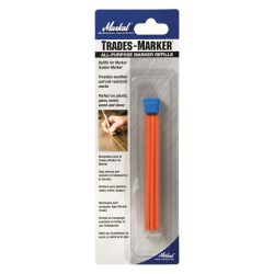 LACO MARKAL 96009, MARKER-ALL PURPOSE GREASE - PENCIL ORANGE REFILLS (6PK) 96009