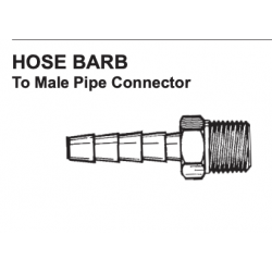 PAULIN / DOMINION FITTINGS D125-6B, HOSE BARB TO MALE PIPE - 125HBL-6-4 3/8"-1/4" D125-6B