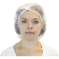 CANSAFE - SAFETYZONE DBWH-24-1-PL, HAIR NET - WHITE PLEATED 24" - 100/BAG 10 BAGS PER CASE DBWH-24-1-PL