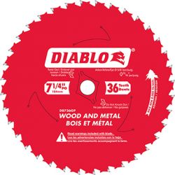 FREUD DIABLO D0736GPX, BLADE-CIRCULAR 7-1/4" X 5/8 - 36T TICO CARBIDE WOOD/METAL D0736GPX