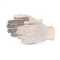 SUPERIOR GLOVE SQD-XS, GLOVE-COTTON/POLY XSMALL - SURE-GRIP PVC DOTS ON PALM SQD-XS