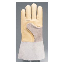 SUPERIOR GLOVE 375CSI, GLOVE-ENDURA COWGRAIN PALM - SPLIT BACK GAUNTLET CUFF LRG 375CSI