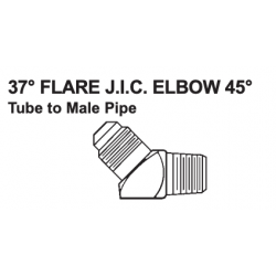 PAULIN / DOMINION FITTINGS DS354-6C, STEEL ELBOW 45' MJIC X MNPT - 585641 3/8" X 3/8" DS354-6C