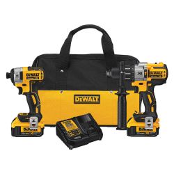 DEWALT DCK299M2, COMBO KIT-20V LI-ION 2 TOOL - 1/2 HAMMERDRILL-1/4 IMPACT DR DCK299M2