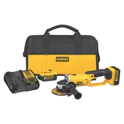 DEWALT DCG412P2, ANGLE GRINDER KIT 4-1/2" 20V - 2 BATTERIES/CHARGER/BAG DCG412P2
