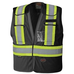 SAFETY VEST-HI-VIZ BLACK S/M
