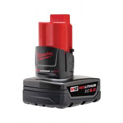 MILWAUKEE 48-11-2460, BATTERY-REDLITHIUM M12 - 6.0 AH EXTENDED CAPACITY 48-11-2460