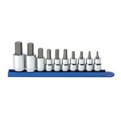 APEX 80578, HEX BIT SOCKET SET-METRIC 10PC - 3/8 DRIVE & 1/2 DRIVE 80578