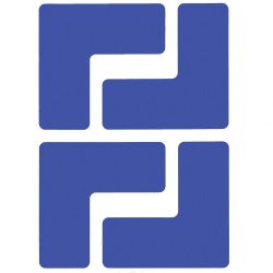 BRADY 104432, FLOOR CORNER BLUE-LS 2" X 5" - TOUGHSTRIPE 20/PK 104432