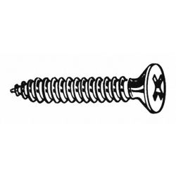 Metal Screw,Flat,#10,2 In L, 100/PK
