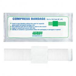 SAFECROSS FIRST AID 02126, COMPRESS (PRESSURE) - STERILE BANDAGE 6" X 4 1/2" 02126