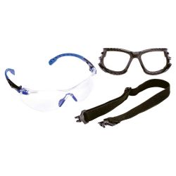 3M S1101SGAF-KT, GLASSES- SOLUS 1000 BLK/BLUE - FRAME W/ FOAM GASKET S1101SGAF-KT