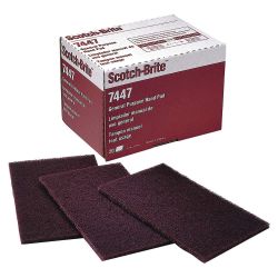 3M SCOTCH-BRITE 7447B, PAD-PREMIUM MAROON - 6" X 9" SCOTCHBRITE 7447B