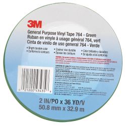 3M 764-2X36GRN, TAPE-VINYL GREEN - 2" X 36 YD 764-2X36GRN