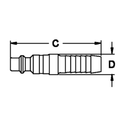 EATON HANSEN 406, HANSEN PLUG-STEEL #406 - 3/8 PLUG X 3/8 HOSE BARB 406