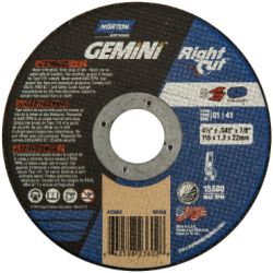SAINT-GOBAIN NORTON 23602B, WHEEL 4 1/2 X .045 X 7/8 - GEMINI RIGHTCUT T41 TYPE 1 23602B
