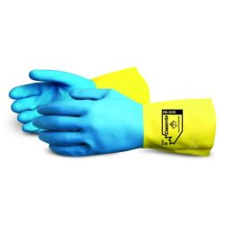 SUPERIOR GLOVE NL3030-8, GLOVE-NEOPRENE OVER LATEX 13" - BLUE/YELLOW LINED SIZE 8 NL3030-8