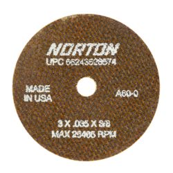SAINT-GOBAIN NORTON 28471, WHEEL 3 X .060 X 1/4 - A60OBNA2 T1 28471
