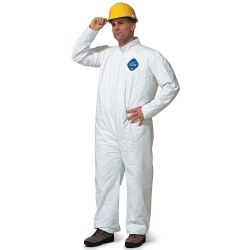 DUPONT TY125SWHMD002500, COVERALLS-TYVEK WHITE-ZIPPER - ELASTIC WRIST/ANKLE MEDIUM TY125SWHMD002500