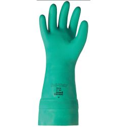 ANSELL SOLVEX 37-165-11, GLOVE-NITRILE GREEN - SOLVEX UNLINED 15" SIZE 11 37-165-11