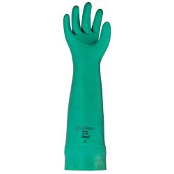 ANSELL SOLVEX 37-185-10, GLOVE-NITRILE GREEN - SOLVEX UNLINED 18" SIZE 10 37-185-10