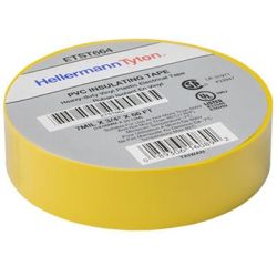 HELLERMANNTYTON ETST664, TAPE-ELECTRICAL YELLOW - 18MM X 20 M (3/4 X 66 FT) ETST664