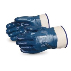SUPERIOR GLOVE N9B, GLOVE-NITRILE FULLY COATED - NITREX SAFETY CUFF MENS L N9B