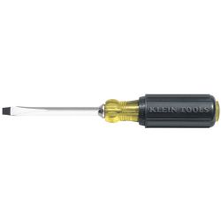 KLEIN TOOLS 600-4, SCREWDRIVER- SQ SHANK SLOT - 1/4 X 4 CUSHION GRIP 600-4