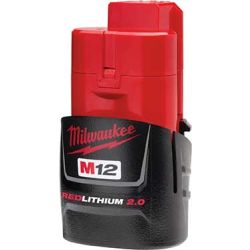 MILWAUKEE 48-11-2420, BATTERY-REDLITHIUM M12 - 2.0AH CP 48-11-2420