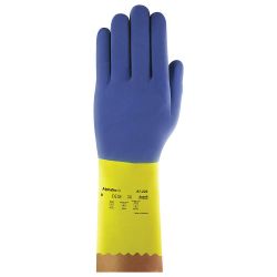 ANSELL CHEMI-PRO 224-10, GLOVE-NEOPRENE OVER LATEX 13" - BLUE/YELLOW LINED SIZE 10 224-10