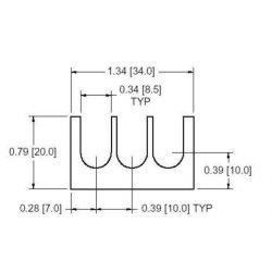 DOUGLAS STAMPING DSCH046-M050, THREE SLOT SHIM DSCH046-M050 - .50MM DSCH046-M050