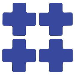 BRADY 104468, FLOOR CORNER MARKS - CROSSES - 2" X 5" BLUE TOUGHSTRIPE B514 104468