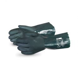 SUPERIOR GLOVE F236, GLOVE-PVC ROUGH FINISH GREEN - 14" GAUNTLET MENS F236