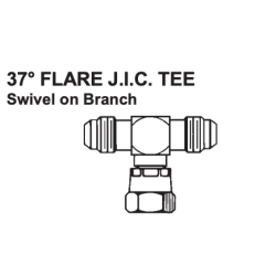 PAULIN / DOMINION FITTINGS DSW345-6, 3/8"-3/8"STEEL JIC TEE SWIVEL - ON BRANCH 393T-6-6 DSW345-6