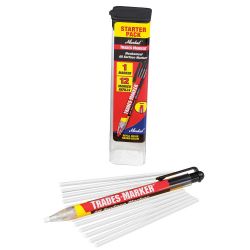 LACO MARKAL 96130, MARKER-TRADES WHITE - HOLDER WITH 12 REFILLS 96130