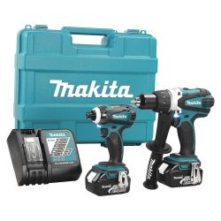 MAKITA DLX2015M, COMBO KIT - 2 TOOL 18V LXT - 4.0AH 1/2" DRILL/DRIVER 1/4" DLX2015M