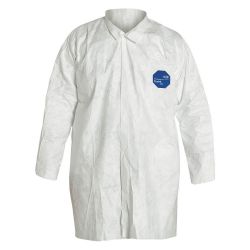 DUPONT TY210SWHLG003000, LAB COAT-TYVEK SNAP CLOSURE - SOLD 30/CS PRICE/EA LARGE TY210SWHLG003000