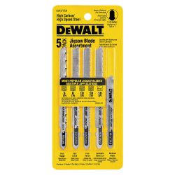 DEWALT DW3795H, JIG SAW BLADE-ASSORTMENT 5 PC - T-SHANK (HCS/HSS) DW3795H