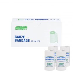 SAFECROSS FIRST AID 02018, BANDAGE-GAUZE - 5 CM X 4.6 M 4/BX 02018