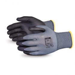SUPERIOR GLOVE S13BPVC9, GLOVE-PVC PALM COATED BLK/GRY - DEXTERITY KNIT LINER L SZ 9 S13BPVC9