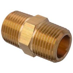 PAULIN / DOMINION FITTINGS D122-C, BRASS HEX NIPPLE 216P-6 - 3/8" D122-C