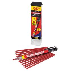 LACO MARKAL 96132, MARKER-TRADES RED - HOLDER WITH 12 REFILLS 96132