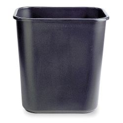 RUBBERMAID FG295600BLA, WASTEBASKET-RECT 28 QT - BLACK 14-3/8 X 10-1/4 X 15"H FG295600BLA