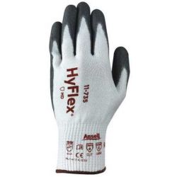 ANSELL 11735090, GLOVE-POLYURETHANE COATED ANSI - CUT LEVEL 4 10GA HPPE WHITE/GR 11735090